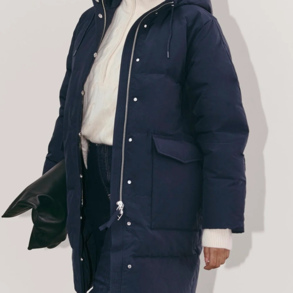 Everlane Dark Blue Hooded Jacket - Picture 2 of 8